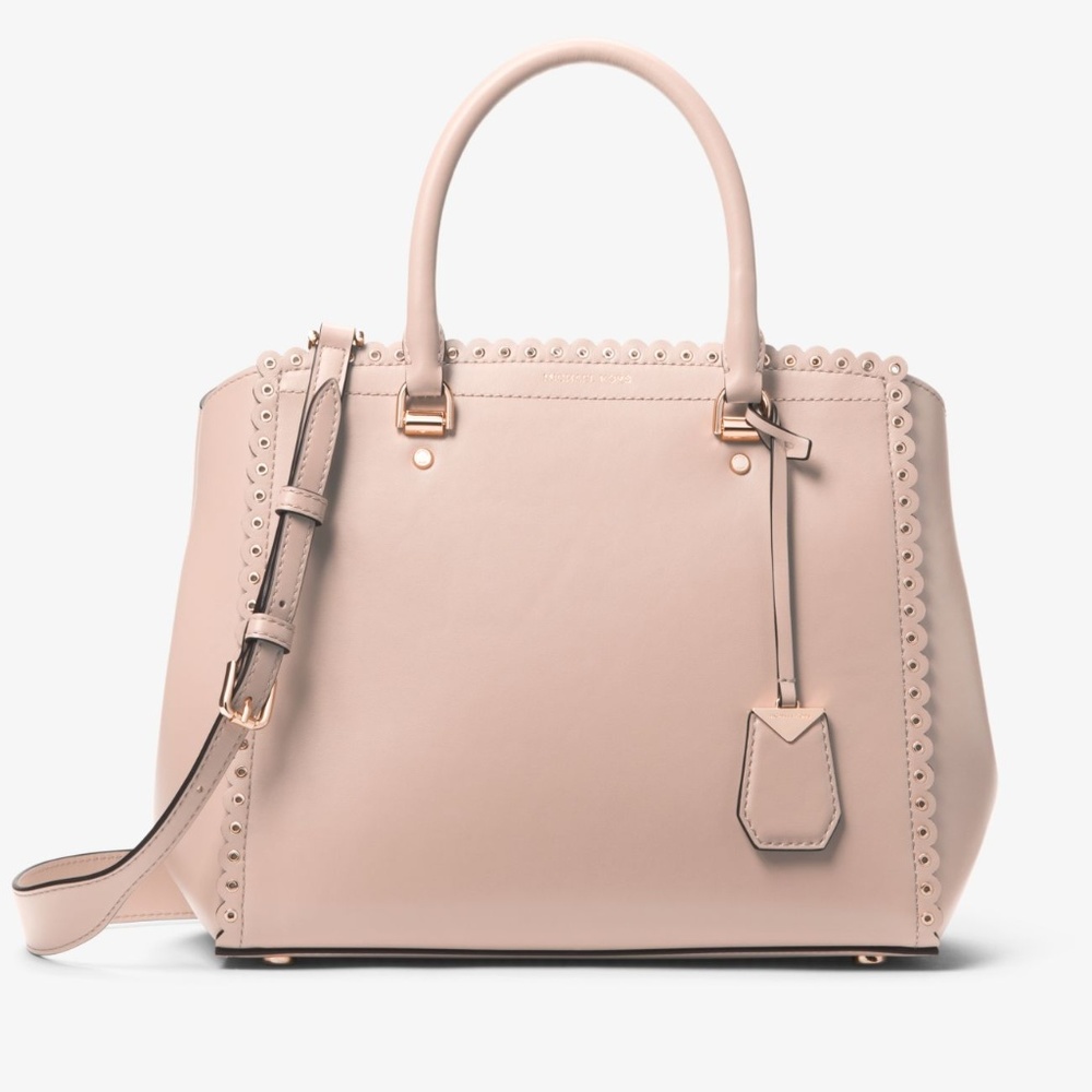 MICHAEL KORS Benning Large Scalloped Leather Satch